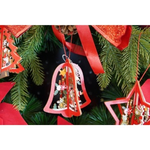 Ornament de brad clopotel, Flippy, multicolor, lemn, 10.5x9.5 cm - Img 4