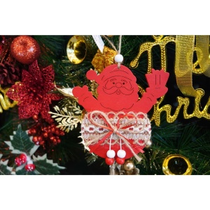 Ornament de brad Mos Craciun, Flippy, rosu, lemn/textil, 36 cm - Img 3