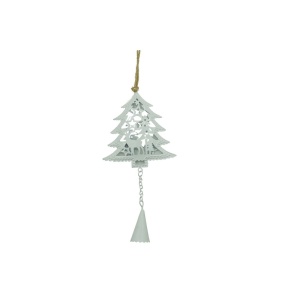 Ornament de brad pom de craciun, Flippy, alb, metal, 20 cm - Img 2