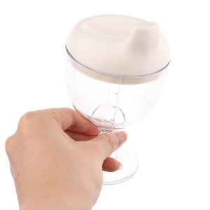 Pahar din Plastic Transparent cu Picior, Flippy, pentru Copii, 14 x 7.7 cm, cu Cioc Antiscurgere, + 3 Ani, Fara Maner, Alb - Img 2