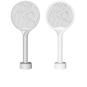 Paleta Electrica pentru Tantari, Muste si Tantari 2in1, Flippy, Reincarcabila, Incarcare USB, 2600V, Plastic, Casa si Gradina, Anti-insecte, Stand, 23x51 cm, Alb - Img 5