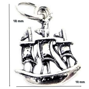 Pandantiv din Argint 925 Jolie Silver, Model Corabie, 18 x 10 mm, 1.1 g - Img 3