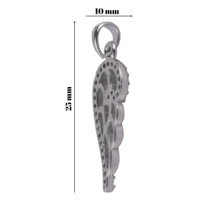 Pandantiv, Jolie Silver, Argint 925, Model Aripa cu Pietre, 1.1 g, 25x10 mm - Img 7