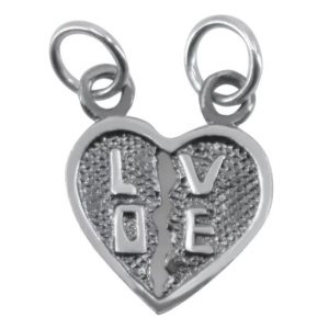 Pandantiv, Jolie Silver, Argint 925, Model Doua Jumatati Love, 1.1 g, 1.5 x 1.5 cm - Img 1