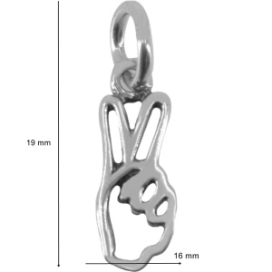 Pandantiv, Jolie Silver, Argint 925, Model Semnul Pacii, 19 x 16 mm, 0.9 g - Img 3