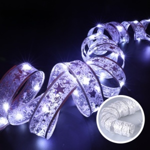 Panglică LED de Crăciun Flippy Aurie, lungime 20 m , 200 LED-uri, Baterii, Alb rece - Img 2
