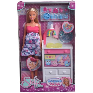 Papusa Simba Steffi Love Welcome Twins 29 cm cu accesorii - Img 7