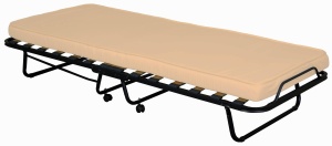Pat pliant Aladin, antracit si ecru, 80x200x28 cm - Img 1