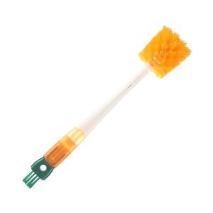 Perie 5 in 1 de Curatat Pahare, Cani, Sticle, Flippy, cu Maner Lung, Accesorii pentru Spalarea Paielor si Capacelor, Usor de Agatat, 36x7x7cm, Portocaliu-Alb - Img 15