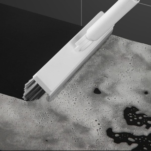 Perie de Curatare pentru Podele si Rosturi, Flippy, Lungime Maner 105 cm, Capat Pivotant 180 Grade, Peri din PP, Otel si Plastic, Cleste pentru Scame si Par Inclus, Alb - Img 3