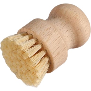 Perie de Curatat Vase si Alimente, Flippy, din Lemn de Fag, 8 x 5 cm, Perie din Sisal, Bej - Img 1