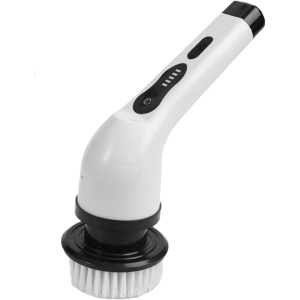 Perie Electrica de Curatare, Flippy, pentru Gresie, Baie, Bucatarie, 25x20x9.5 cm, cu 6 Capete, Maner Extensibil Detasabil 84-127cm, Incarcare USB-Type C, Rotire 360 de Grade, 3000 mAh, Culoare: Alb - Img 12