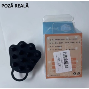 Perie pentru Masajul Scalpului, Perie pentru Sampon, Labuță de Pisică, Dimensiune 7x8 cm, Curatarea si Mentinerea Curata a Parului, Negru - Img 4