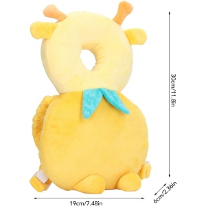 Perna tip Rucsac pentru Protectia Capului, Flippy, Tetiera tip Girafa, pentru Bebelusi, 33x6x19 cm, 180 g, Galben - Img 6