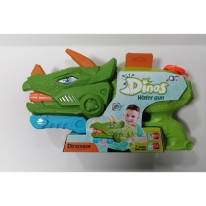Pistol cu Apa pentru Copii, Rezervor, Pentru Piscina/Plaja, Flippy, 6ani+, Triceratops, 3 duze, Verde, 1330ML - Img 8