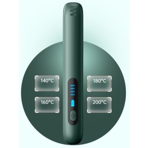 Placa de Par fara Fir, Flippy, Adaptor Tip C, 4 Trepte de Temperatura, Tensiune 5V, Capacitate Baterie 5000 mAh, Indreptat, Ondulat, 23.5x3.3x4.5 cm, Verde - Img 4