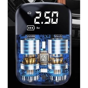 Pompa de Aer Wireless, Flippy, Portabila, 150 PSI, Pentru Anvelope si Mingi, Baterie 2000 mAh, Afisaj Digital, 12.7 x 8.5 cm, Negru - Img 5