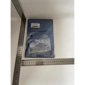 Portofel pentru Pasaport si Carduri, Flippy, 23x16 cm, 70g, din Piele PU, Suport Pix, Accesoriu Suport Eticheta, Unisex, Multifunctional, Albastru - Img 2
