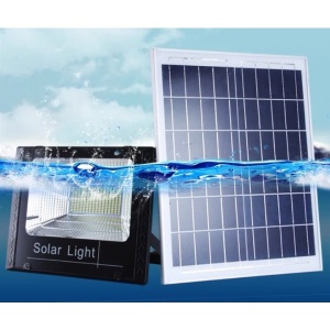 Proiector LED/Lampa solara de exterior Flippy, 20 cm x 25 cm, Rezistent la Apa IP67, cu Panou Solar, 220 LED SMD, 100W, Senzor de lumina, Timer, cu Telecomanda, 2 moduri de iluminat, kit montaj inclus, Lumina Rece - Img 5
