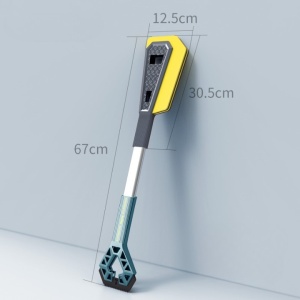 Racleta Auto pentru Zapada cu Doua Capete, Flippy, Universala, Deszapezire Masina, cu Maner Lung, Ergonomica, Detasabila, pentru Geamuri si Caroserie, Usor de Utilizat, 67x12.5 cm, Albastru - Img 3