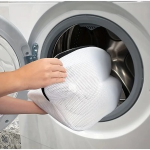 Sac pentru spalare si uscare incaltaminte Flippy, compatibil cu masina de spalat, material rezistent, 42 x 24 x 24 cm, alb - Img 4