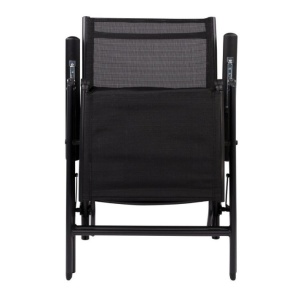Scaun 2in1 de Gradina, Flippy, Sezlong, Suport Picioare, Pliabil, Cadru Metalic, Impermeabil, 47 x 110 x 46 cm, Negru - Img 2