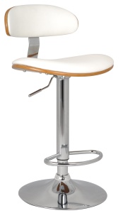 Scaun bar Ares, alb, 49x42x84-105 cm - Img 1
