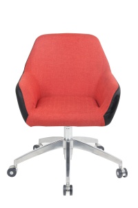 Scaun de birou directorial US63 textil, portocaliu, 55x57x79-91 cm - Img 3