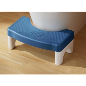 Scaunel WC, Flippy, Tratament Impotriva Hemoroizilor si Constipatiei, Scaun Inaltator WC Copii, Suport Picioare WC, Taburet Inaltator Pozitia Corecta Ghemuit Pe WC, Plastic Rezistent, 17x22x38 cm, Albastru - Img 4