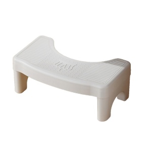 Scaunel WC, Flippy, Tratament Impotriva Hemoroizilor si Constipatiei, Scaun Inaltator WC Copii, Suport Picioare WC, Taburet Inaltator Pozitia Corecta Ghemuit Pe WC, Plastic Rezistent, 17x22x38 cm, Alb - Img 1