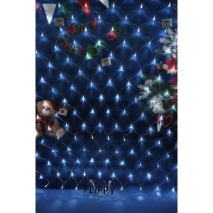 Sectiune Instalatie de Craciun Flippy, Tip Plasa, 160 LED-uri, 2 m x 2 m, 8 jocuri de lumini, Interconectabila, Fir transparent, Alb rece - Img 2