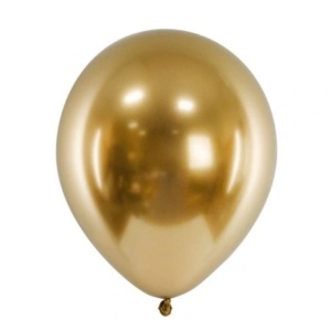 Set 10 Baloane din Latex Chrome, Flippy, Model Party, 13 cm, Gold, 1 g - Img 5