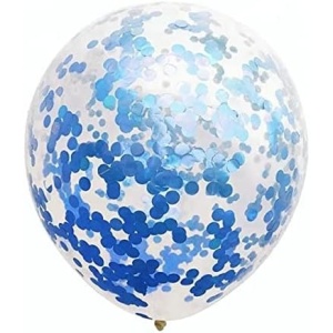 Set 10 Baloane din Latex, Flippy, Model Party Confetti, 5 x Confetti, 5 x Albastru, 25 cm, 2.2g - Img 4