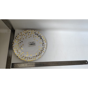 Set 10 farfurii, Flippy, diametru 23 cm, alb/auriu - Img 2