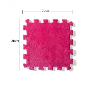 Set 10 Piese Covor tip Puzzle, Flippy, Spuma EVA, Pufos, 30 x 30 x 1 cm, Roz - Img 3