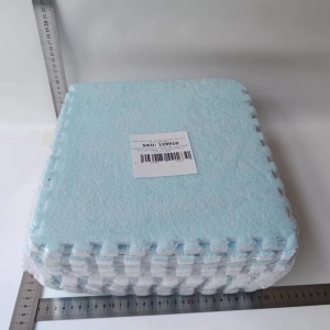 Set 10 Piese Covor tip Puzzle, Flippy, Spuma EVA, Pufos, 30 x 30 x 1 cm, Baby Blue - Img 2