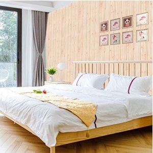 Set 10 Placi Tapet 3D, Flippy, 70 x 70 cm, Grosime 3 mm, din Rasina, Tip Placi de Lemn, Suprafata Acoperita 4.9 mp, Crem Deschis - Img 3