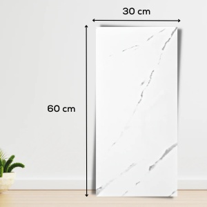 Set 10 Placi Tapet, Flippy, 60 x 30 cm, Grosime 1.5 mm, din PVC, Model Imitatie de Marmura, Suprafata acoperita 1.8 mp, Alb - Img 6
