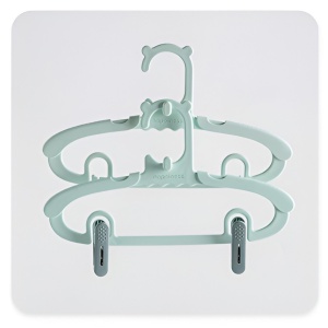 Set 10 Umerase pentru Copii, Flippy, Potrivite pentru Uscarea si Depozitarea Hainelor de Bebelusi, 28x16.7 cm, Verde - Img 10
