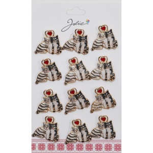 Set 12 Brose Martisor Primavara Cuplu Pisici