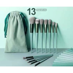 Set 13 pensule pentru machiaj, Flippy, super soft, makeup profesional/incepatori, verde - Img 2