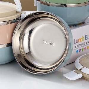 Set 2 Caserole pentru alimente Flippy, lunch box, 1400 ml, otel inoxidabil, maner, valva aerisire, 15.5 x 15 cm, inchidere etansa, multicolor - Img 7