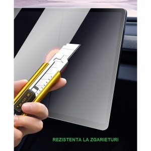 Set 2 Folii de Sticla Securizata, Flippy, Compatibila cu Tesla Model 3 / Tesla Model Y, Ecran Frontal si Spate, 4K Ultra HD, Anti-amprenta, 2.5D, Transparent - Img 5