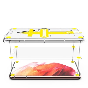 Set 2 folii Sticla Securizata cu sistem de montare usor si rapid Flippy compatibil cu Apple iPhone 13 Pro Max Transparent - Img 2