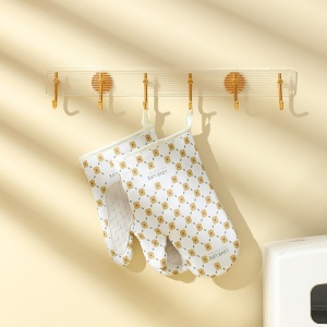 Set 2 manusi cuptor Flippy, manusa de bucatarie, rezistenta 330 grade, textil si cauciuc, 26.5x18 cm, alb - Img 10