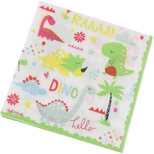 Set 20 Servetele de Masa, Flippy, Colectia Dino Park, 17 x 17 cm, din Hartie, Multicolor - Img 4