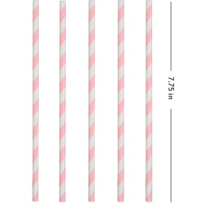 Set 25 paie din hartie 20 x 0.6 cm, roz