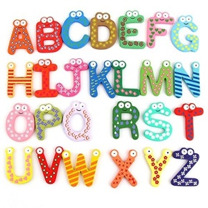 Set 26 Magneti de Frigider pentru Copii, Flippy, Model Alfabet A-Z, Figurine Amuzante, din Lemn, Multicolor - Img 7