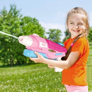 Set 2x Pistol cu Apa pentru Copii, Rezervor, Pentru Piscina/Plaja, Flippy, 6ani+, Roz + Albastru, 600 ML - Img 4