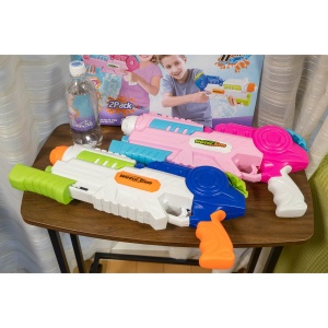 Set 2x Pistol cu Apa pentru Copii, Rezervor, Pentru Piscina/Plaja, Flippy, 6ani+, Roz + Albastru, 1000 ML - Img 5
